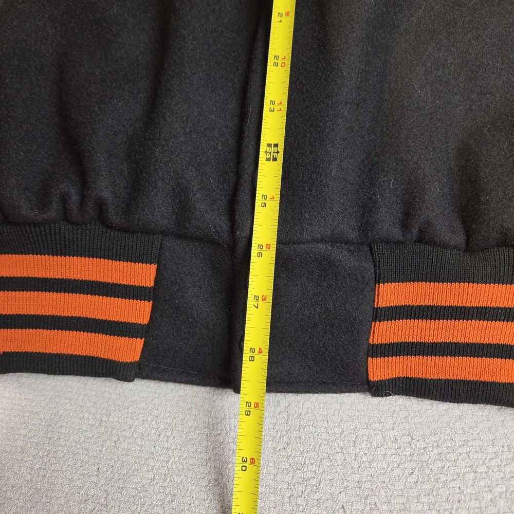 Vintage Gem Sportswear Wool Varsity Jacket Mens XL Black Orange Made in USA - Picture 5 of 7